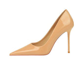 Metallic Shiny Pointy Toe Stiletto Heels EU 33 / PeachPuff / 9.5CM